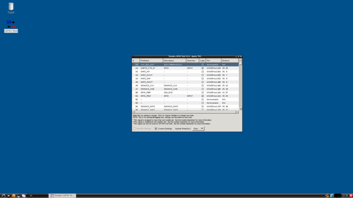 GPIO tool initial screen