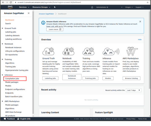 SageMaker Neo on AWS console