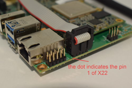 IDC header connected to the Ixora Carrier Board