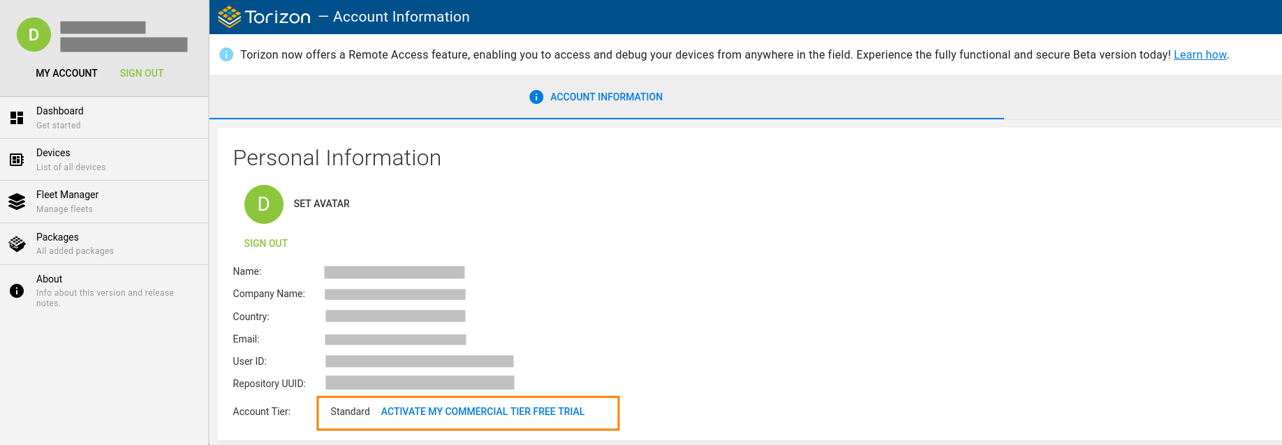 Commercial Tier Free Trial Mark